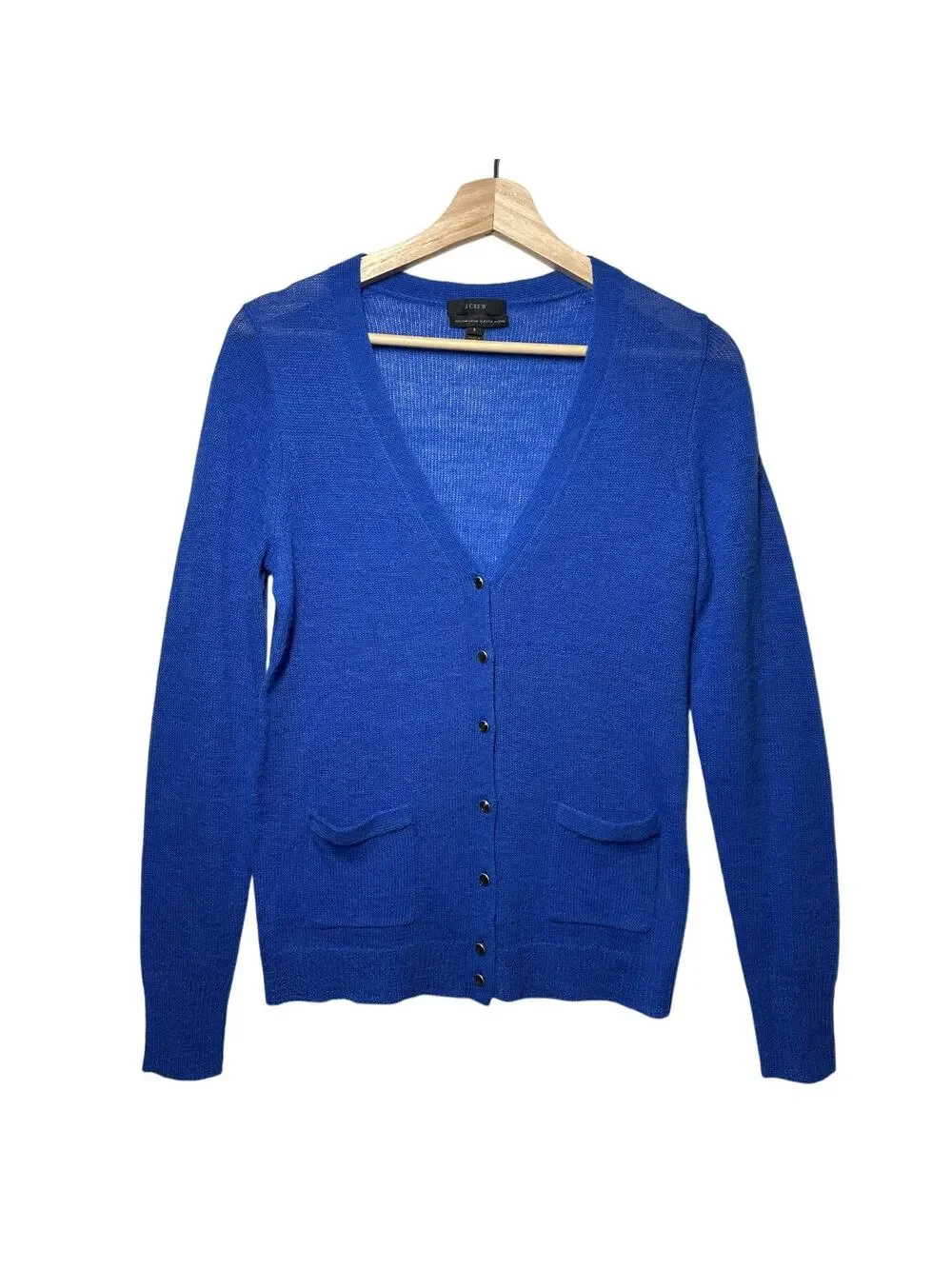 J. Crew Italian Spun Alpaca Blend Cardigan Sweater Lightweight Button Front Sz S